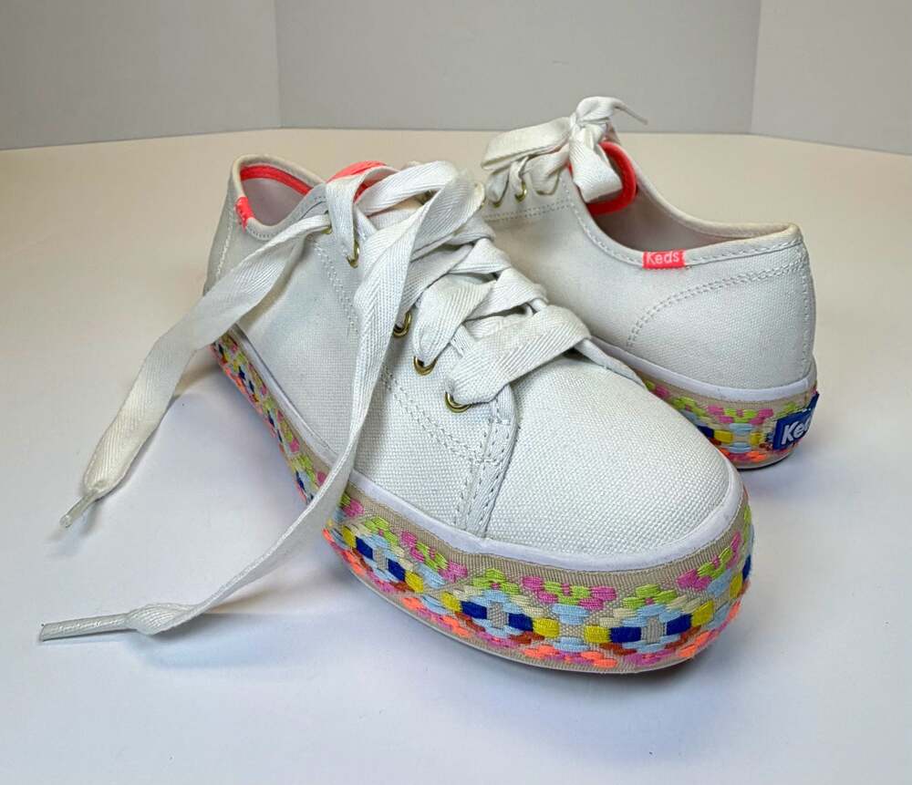 Keds Triple Kick Embroidered Foxing Platform Sneakers Women's Size 7.5 - Picture 8 of 16